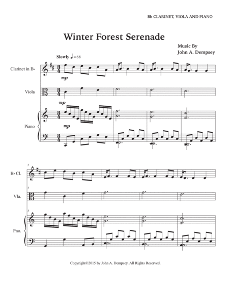 Winter Forest Serenade (Trio for Clarinet, Viola and Piano) image number null