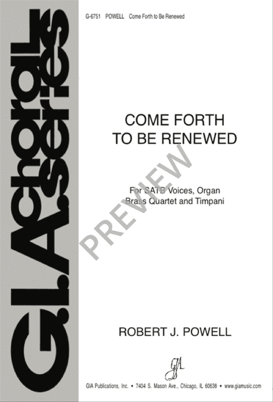 Come Forth to Be Renewed 4-Part scores gallery preview page 1