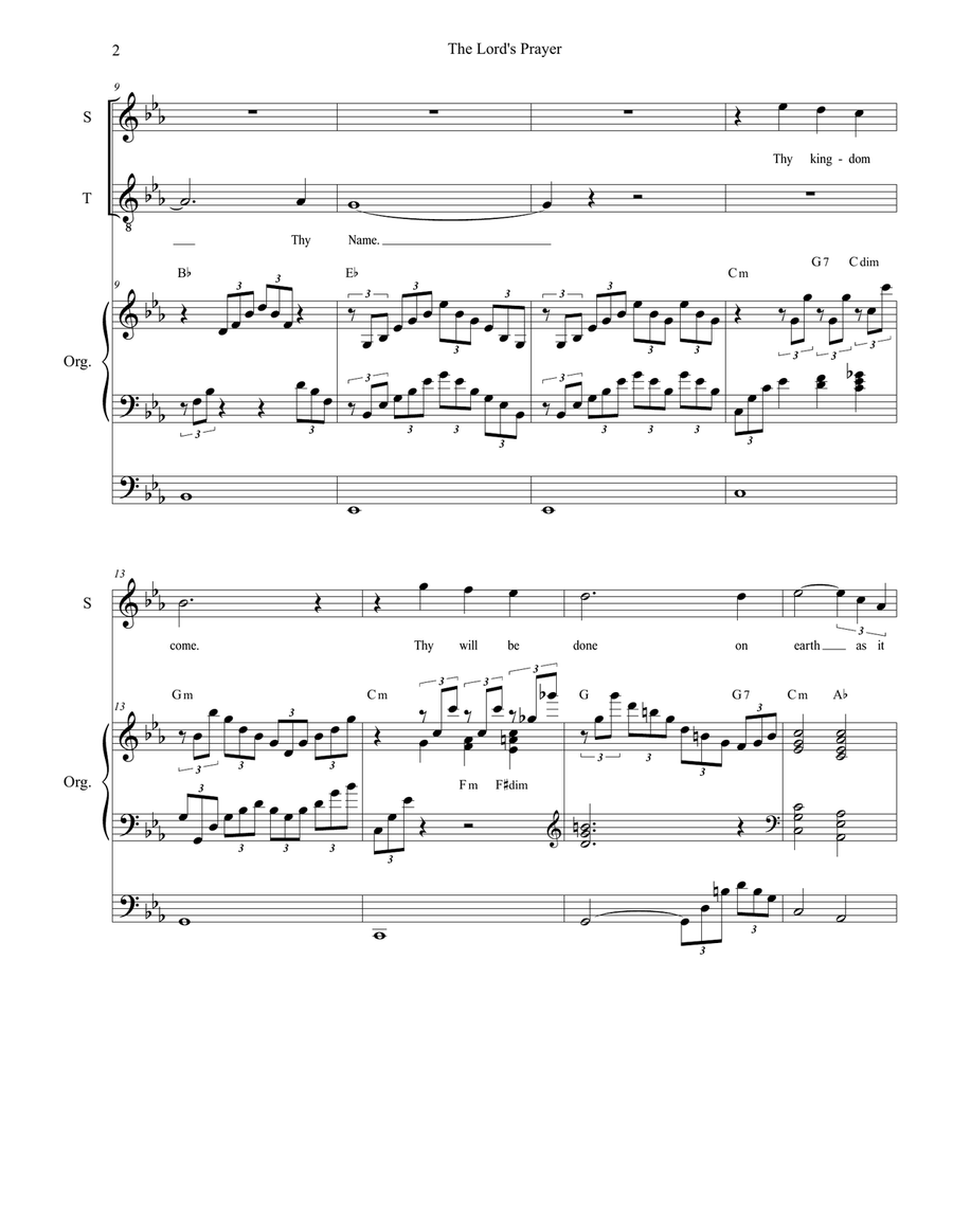 The Lord's Prayer Vocal Duet scores gallery preview page 2