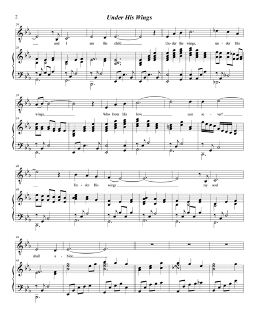 Under His Wings Medium Voice scores gallery preview page 2