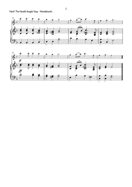Mendelssohn - Hark! The Herald Angels Sing in F Major - Easy image number null