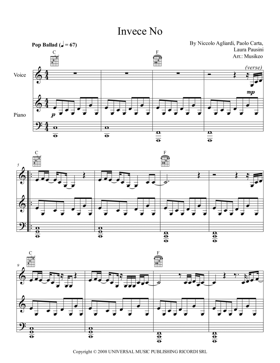 Invece No Voice scores gallery preview page 1