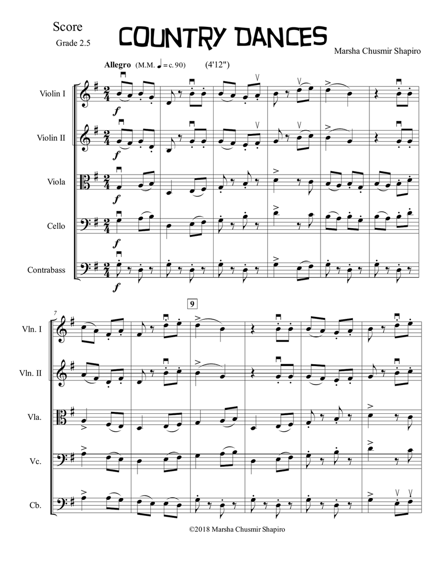 Country Dances String Orchestra scores gallery preview page 2