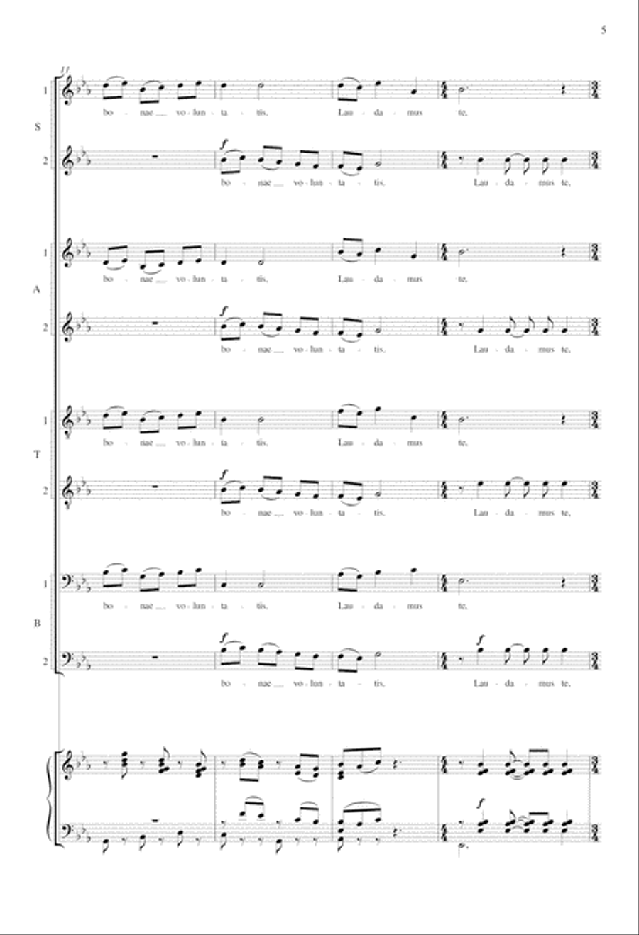 Gloria from Missa Aedis Christi Divisi scores gallery preview page 5