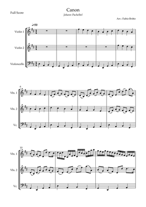 Canon - Johann Pachelbel (Wedding/Reduced Version) for String Trio