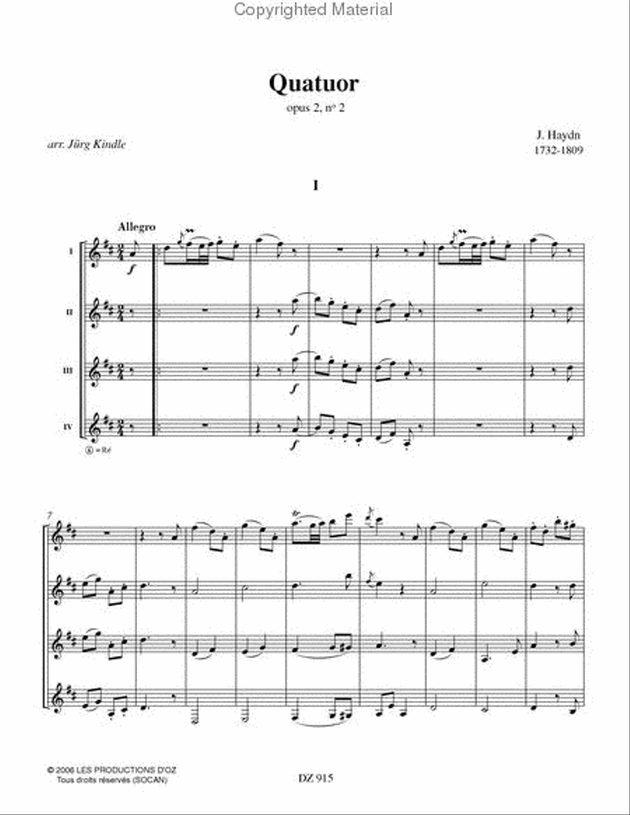 Quatuor opus 2, no 2 Quatuor opus 2, no 2 Guitar Ensemble scores gallery preview page 2