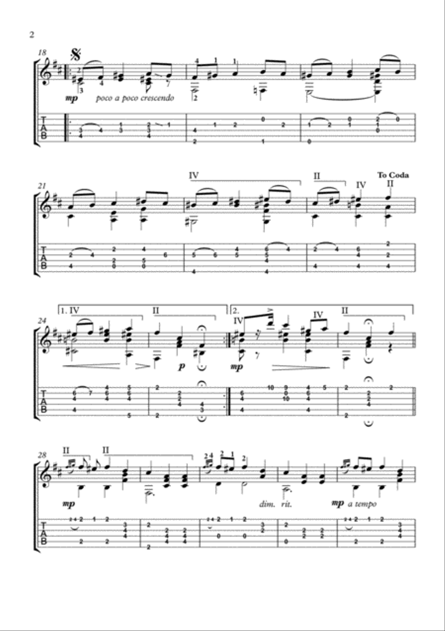 Mazurka 30-2 Chopin for Guitar solo Acoustic Guitar scores gallery preview page 2