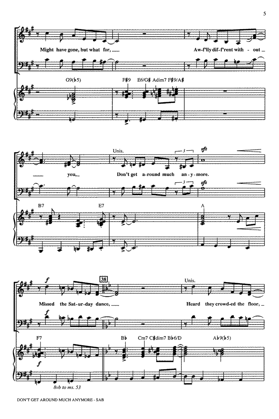 Don't Get Around Much Anymore (arr. Mark Brymer) SAB scores gallery preview page 4