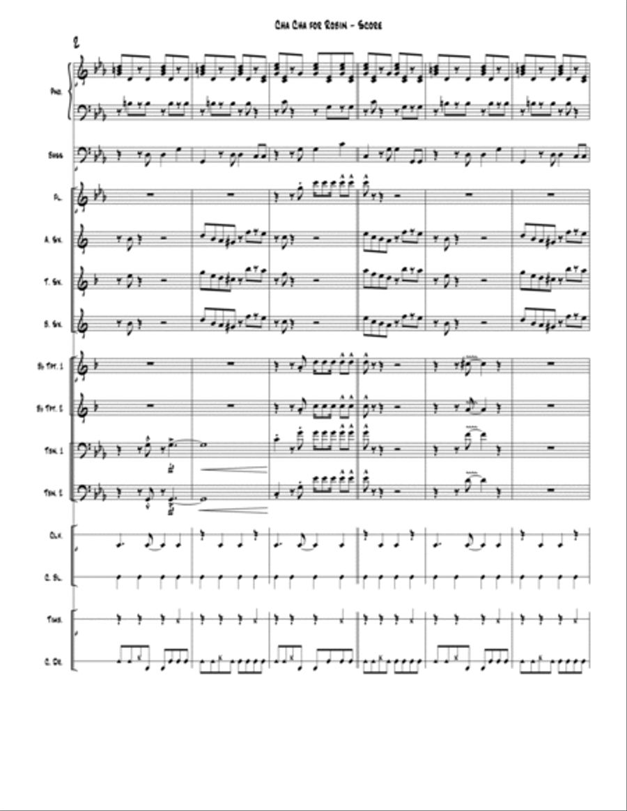 Cha Cha for Robin Jazz Ensemble scores gallery preview page 3