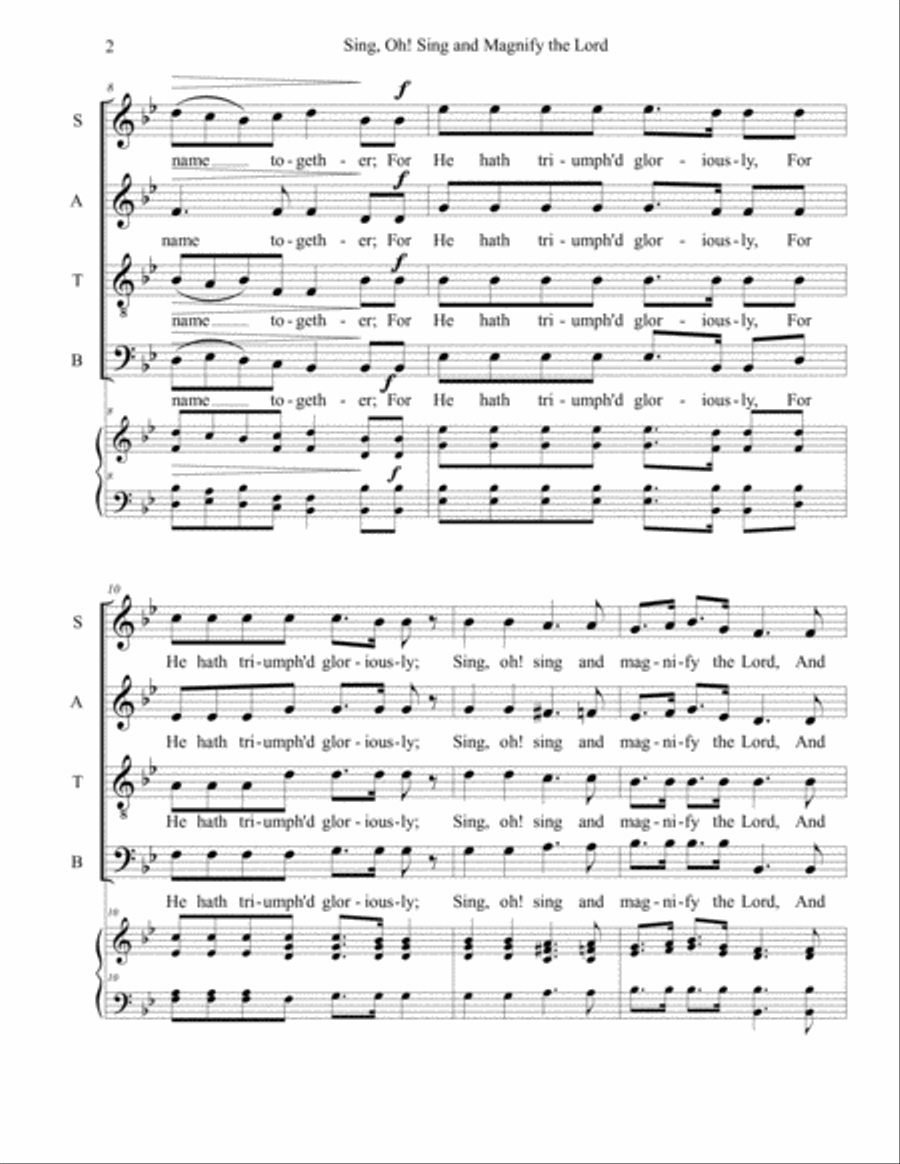 Sing, Oh! Sing and Magnify the Lord 4-Part scores gallery preview page 2