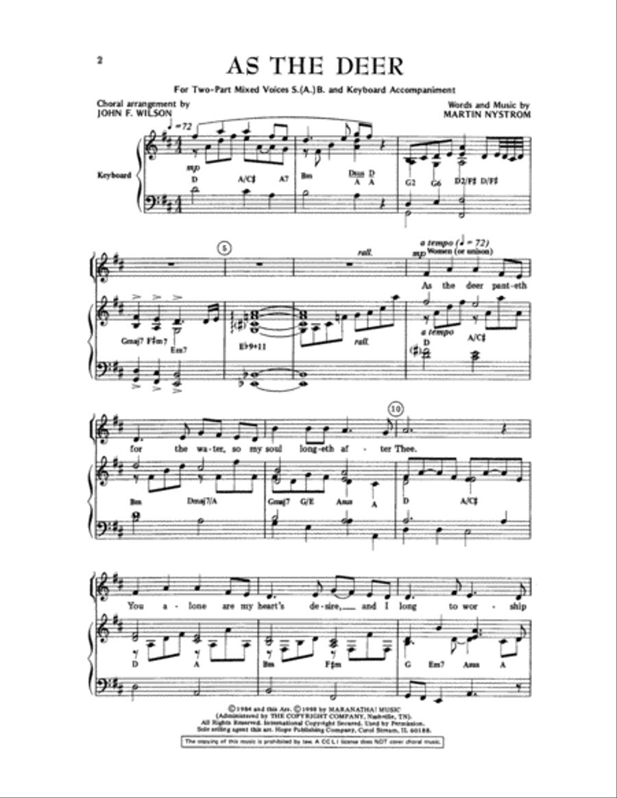 As the Deer 3-Part scores gallery preview page 2