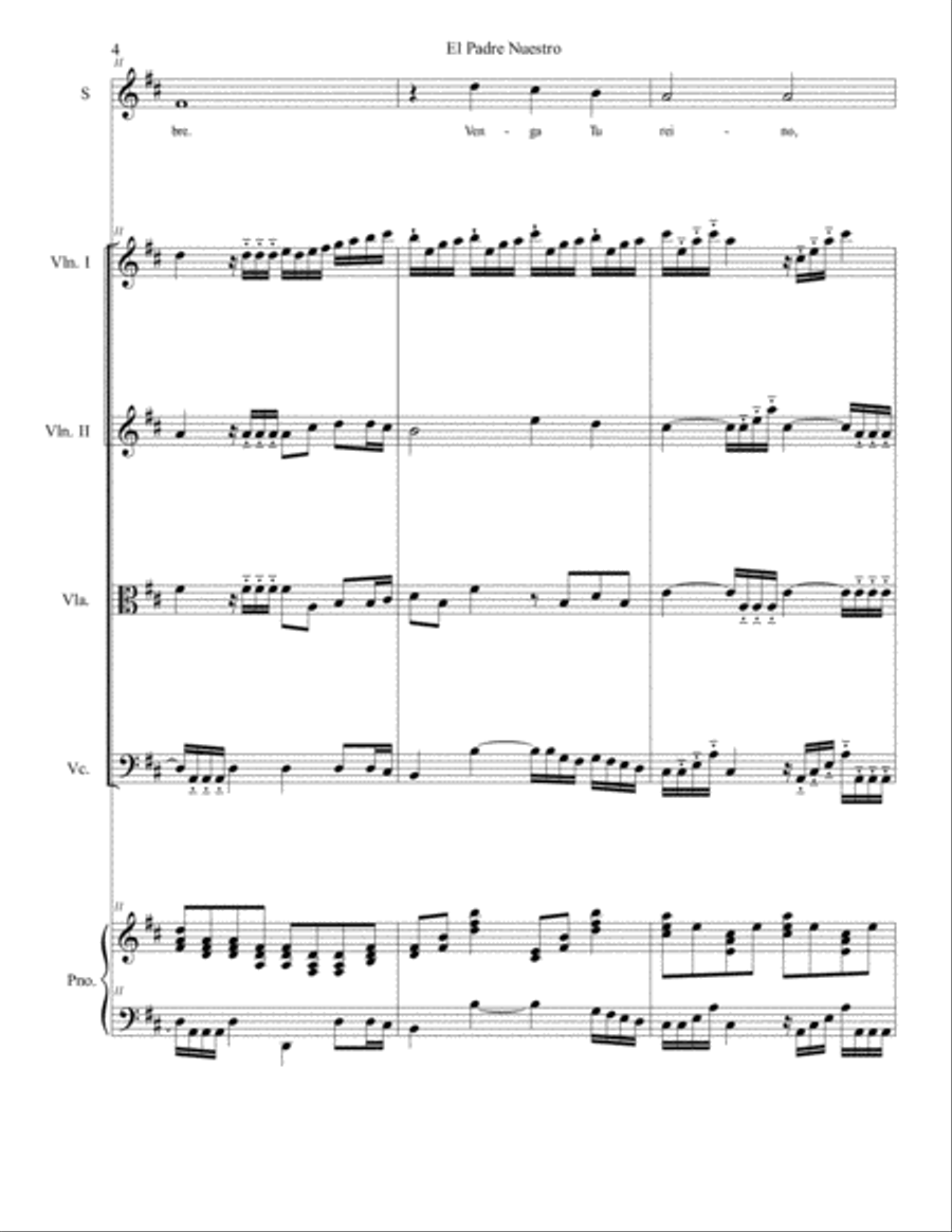 El Padre Nuestro (score and parts) Chamber Orchestra scores gallery preview page 5