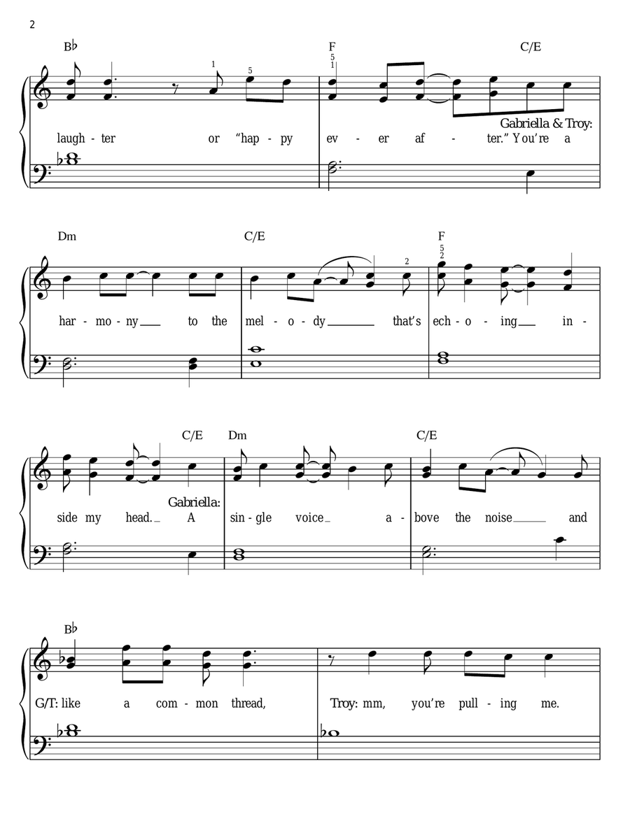You Are The Music In Me (from High School Musical 2) Easy Piano scores gallery preview page 2