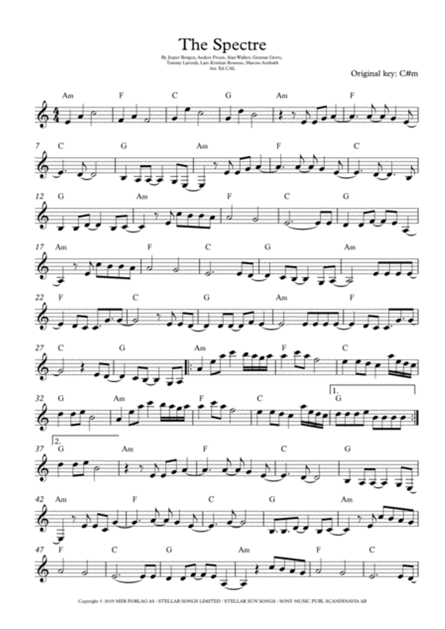 The Spectre Piano scores gallery preview page 1