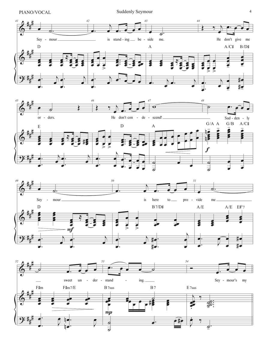 Suddenly Seymour Piano, Vocal scores gallery preview page 5