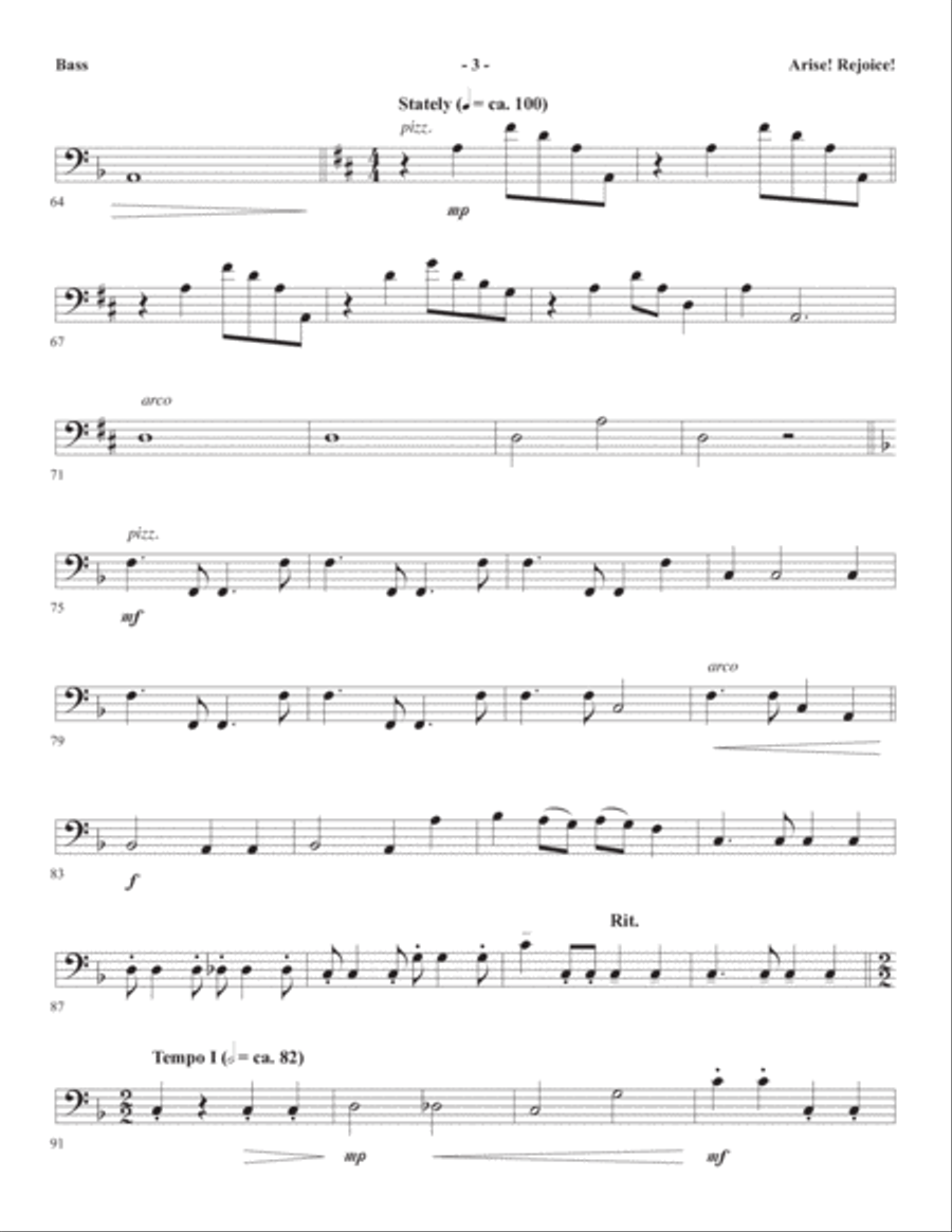A Weary World Rejoices (A Chamber Cantata For Christmas) - Double Bass A Weary World Rejoices (A Chamber Cantata For Christmas) - Double Bass Choir scores gallery preview page 13