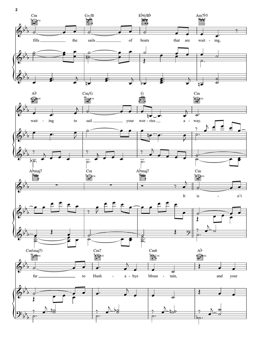 Hushabye Mountain (from Chitty Chitty Bang Bang) Piano, Vocal, Guitar scores gallery preview page 2