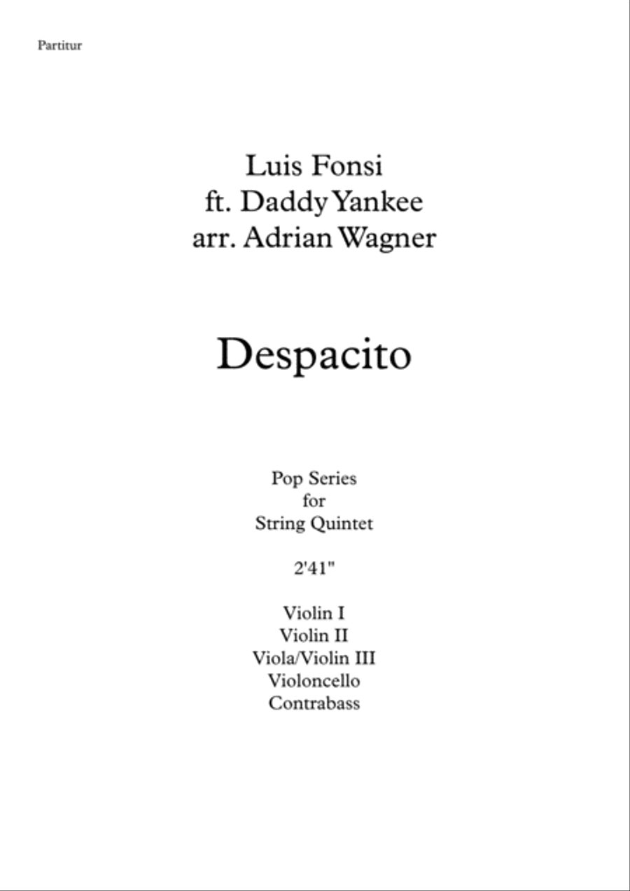 Despacito String Quintet scores gallery preview page 2