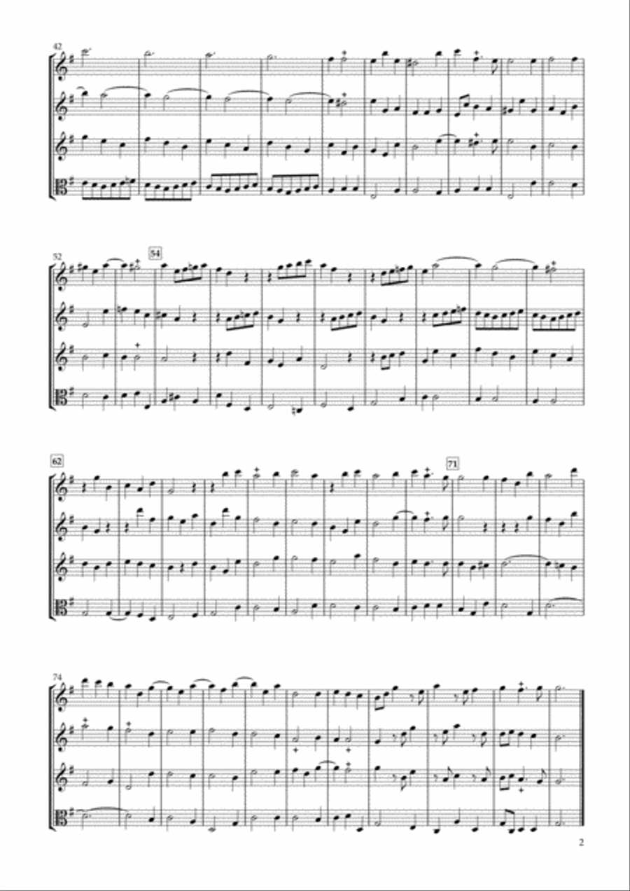 Sonata Op.34-2 for Three Violins & Viola String Duet scores gallery preview page 2