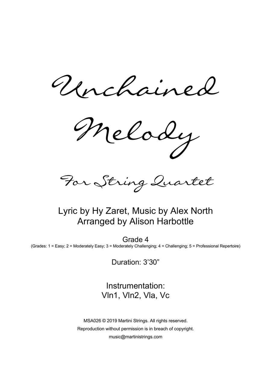 Unchained Melody String Quartet scores gallery preview page 1