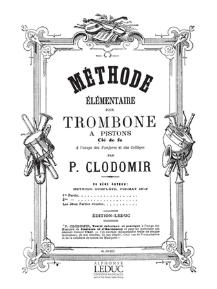 Clodomir Methode Elementaire Trombone A Pistons Book
