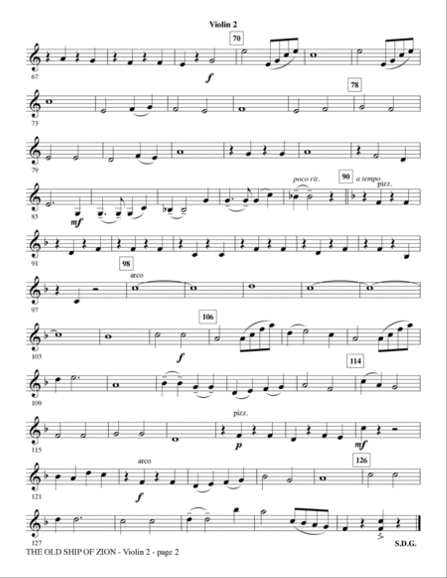 The Old Ship Of Zion (arr. John Leavitt) - Violin 2 Choir scores gallery preview page 2