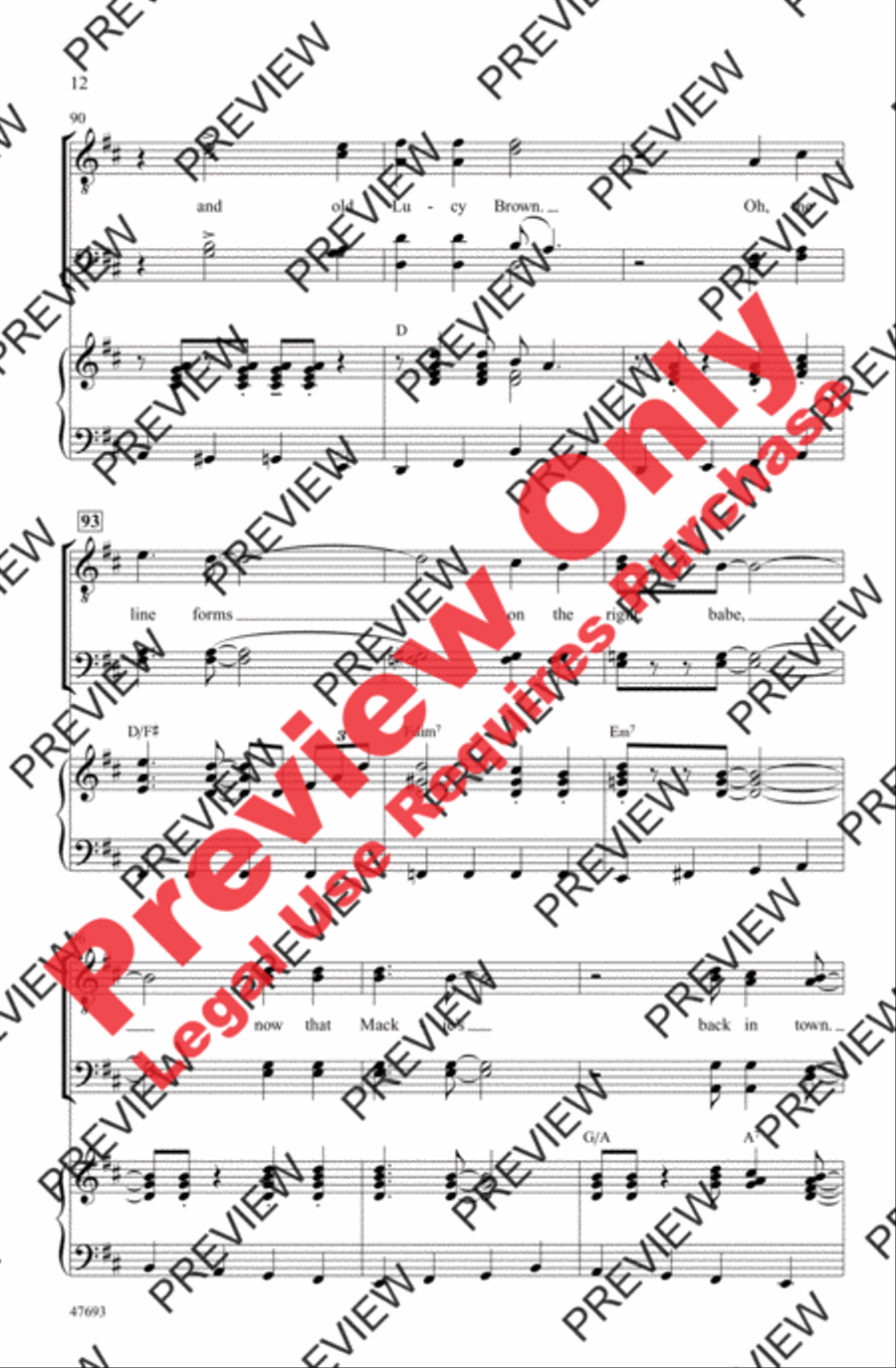 Mack the Knife Men's Choir scores gallery preview page 12