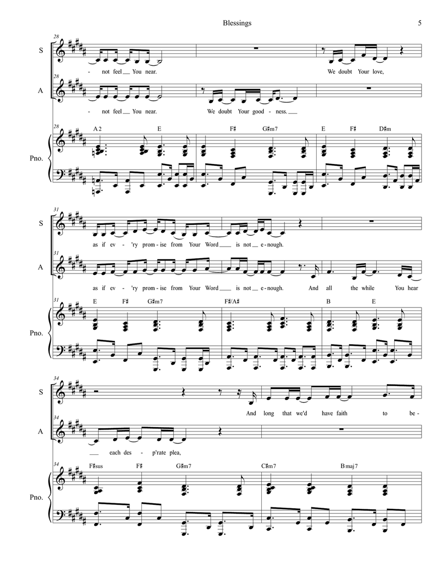 Blessings Alto Voice scores gallery preview page 5