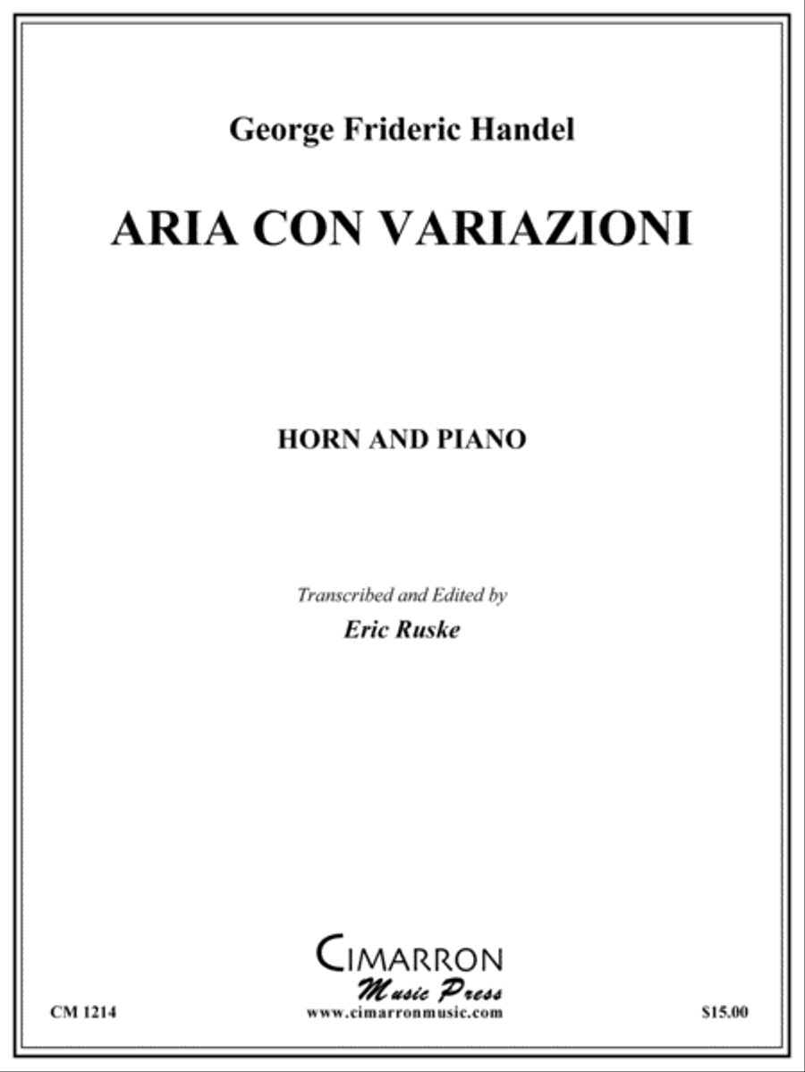 Aria con Variazoni Piano Accompaniment scores gallery preview page 1