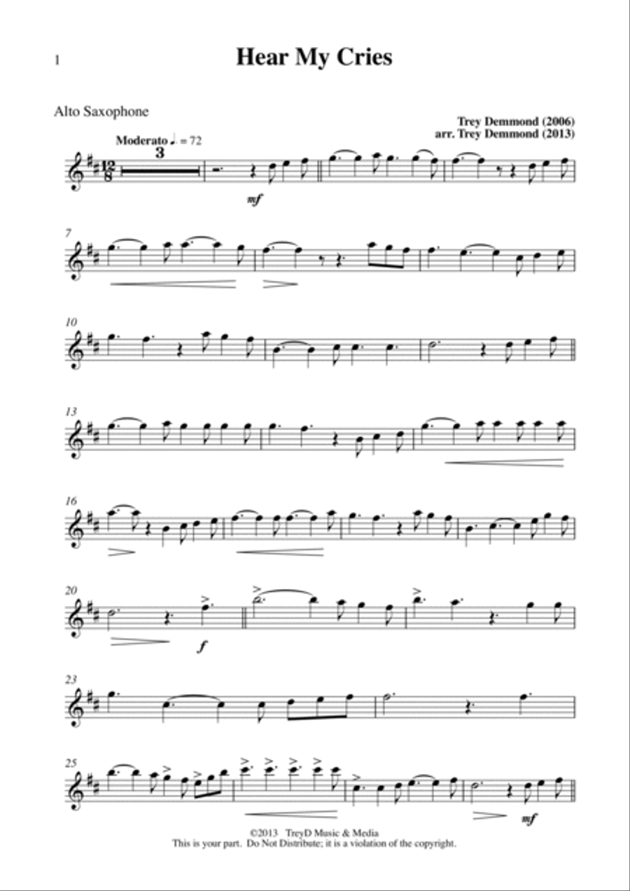 Hear My Cries Woodwind Duet scores gallery preview page 6