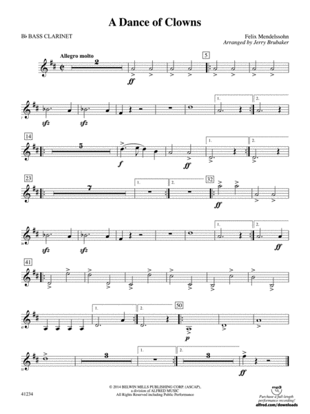 A Dance of Clowns (from A Midsummer Night's Dream): B-flat Bass Clarinet