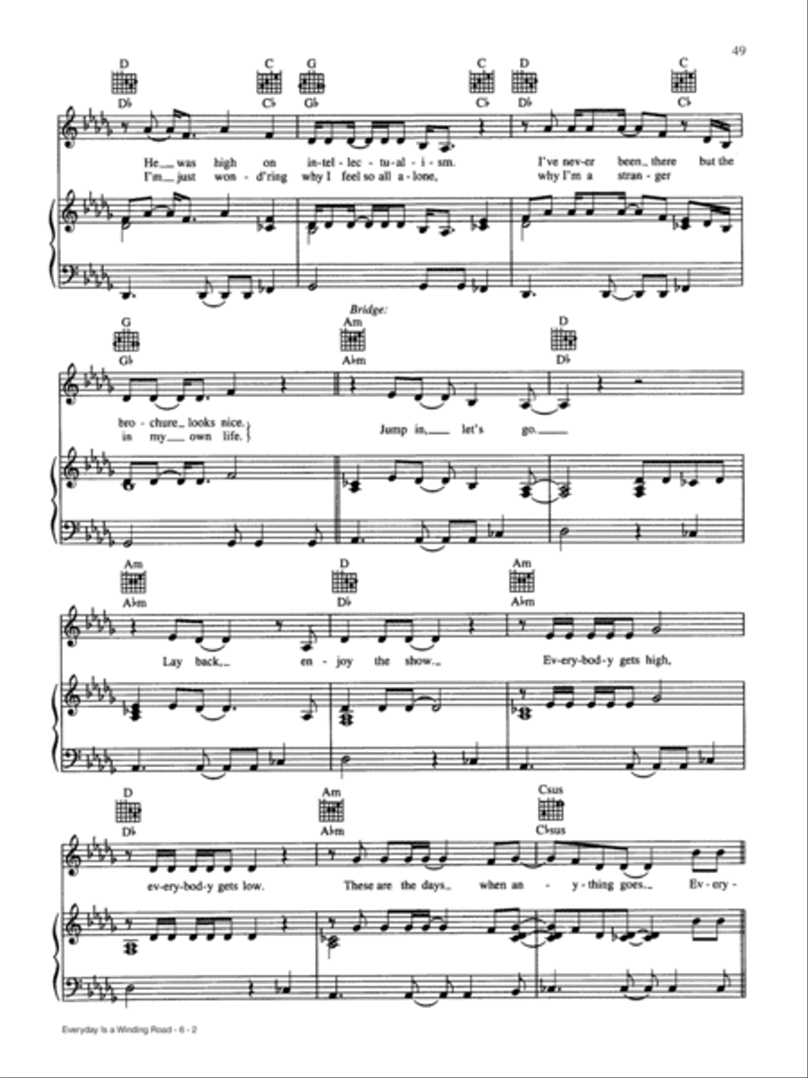 Everyday Is A Winding Road Piano, Vocal, Guitar scores gallery preview page 2