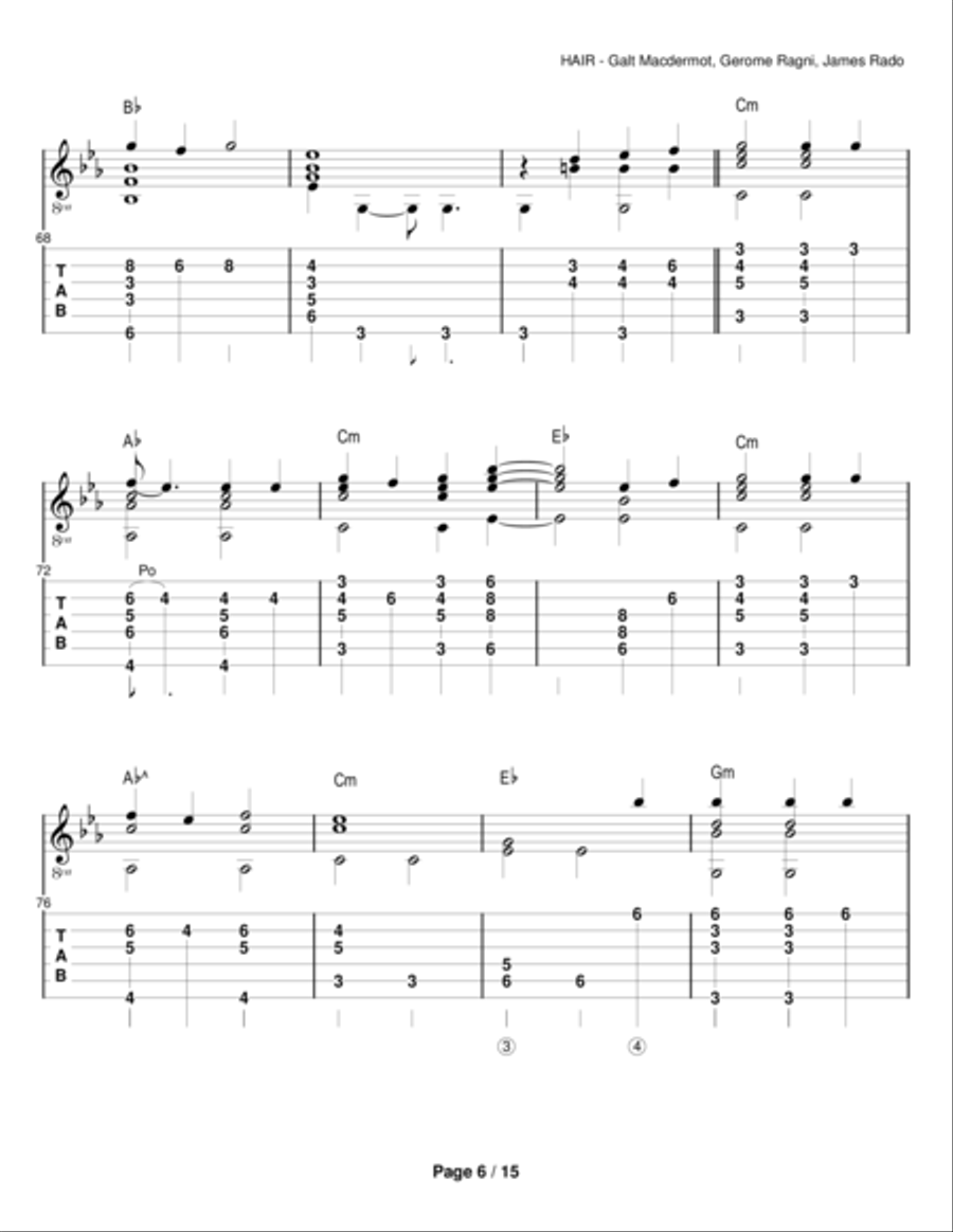 Hair Hair Electric Guitar scores gallery preview page 6
