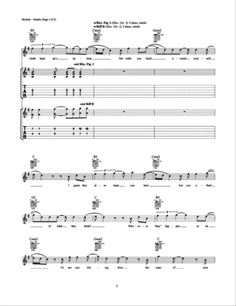 Reality Reality Electric Guitar scores gallery preview page 3