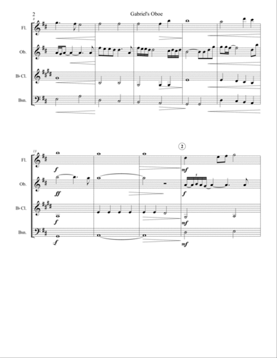 Gabriel's Oboe Woodwind Quartet scores gallery preview page 2