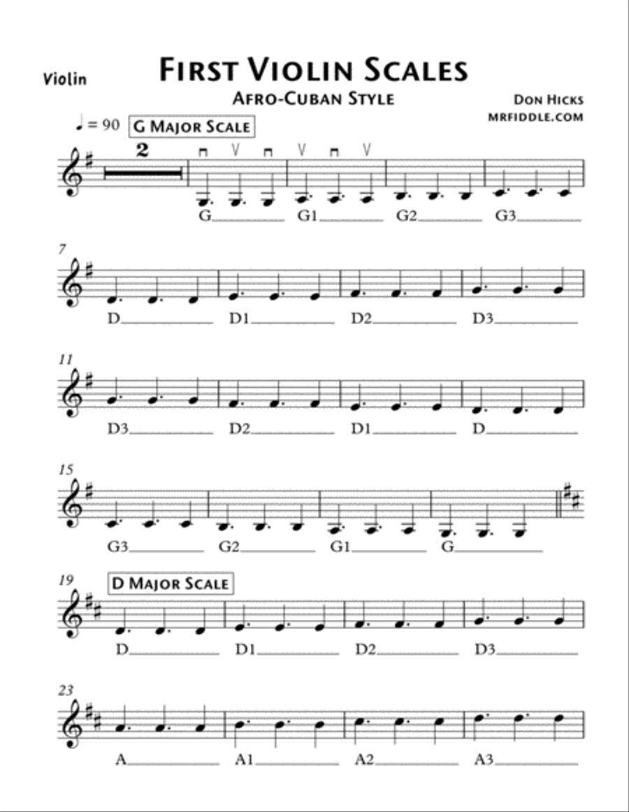 First Violin Scales - Afro-Cuban Style Violin Solo scores gallery preview page 2