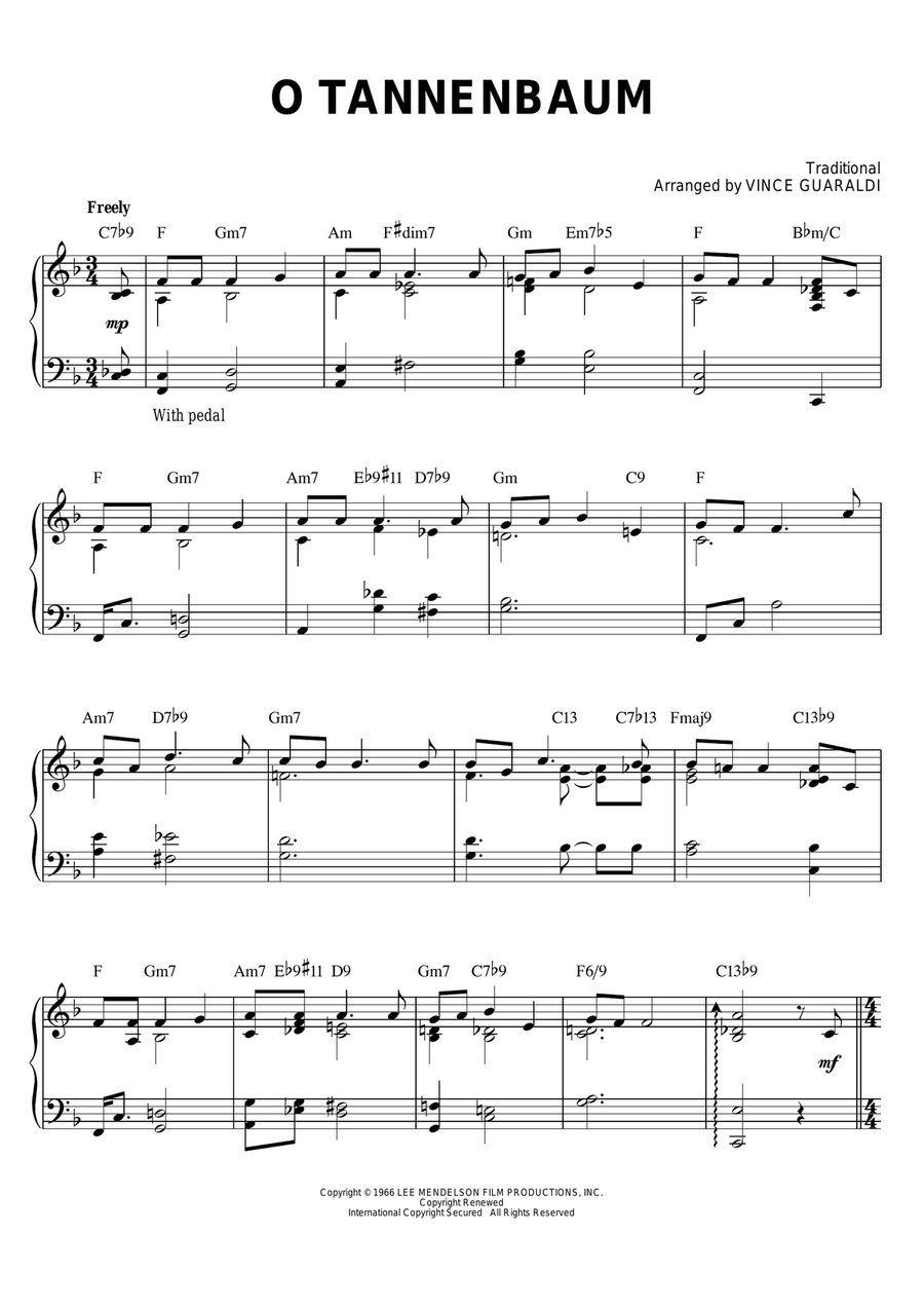 O Tannenbaum O Tannenbaum Piano Solo scores gallery preview page 1