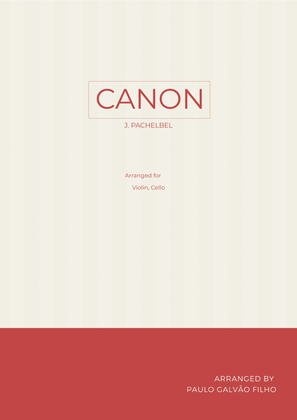 Book cover for CANON IN D - VIOLIN & CELLO