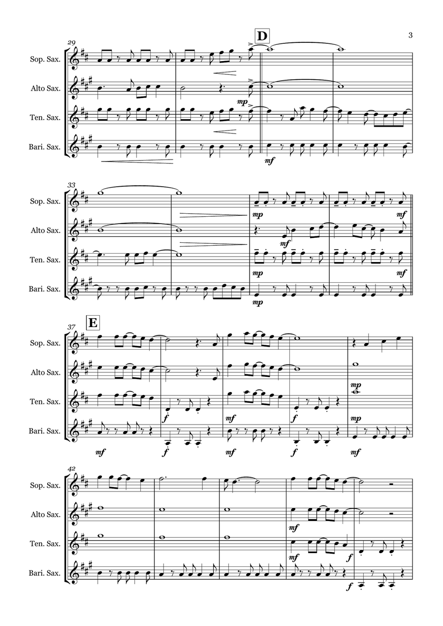 It's Not Unusual Saxophone Quartet scores gallery preview page 3