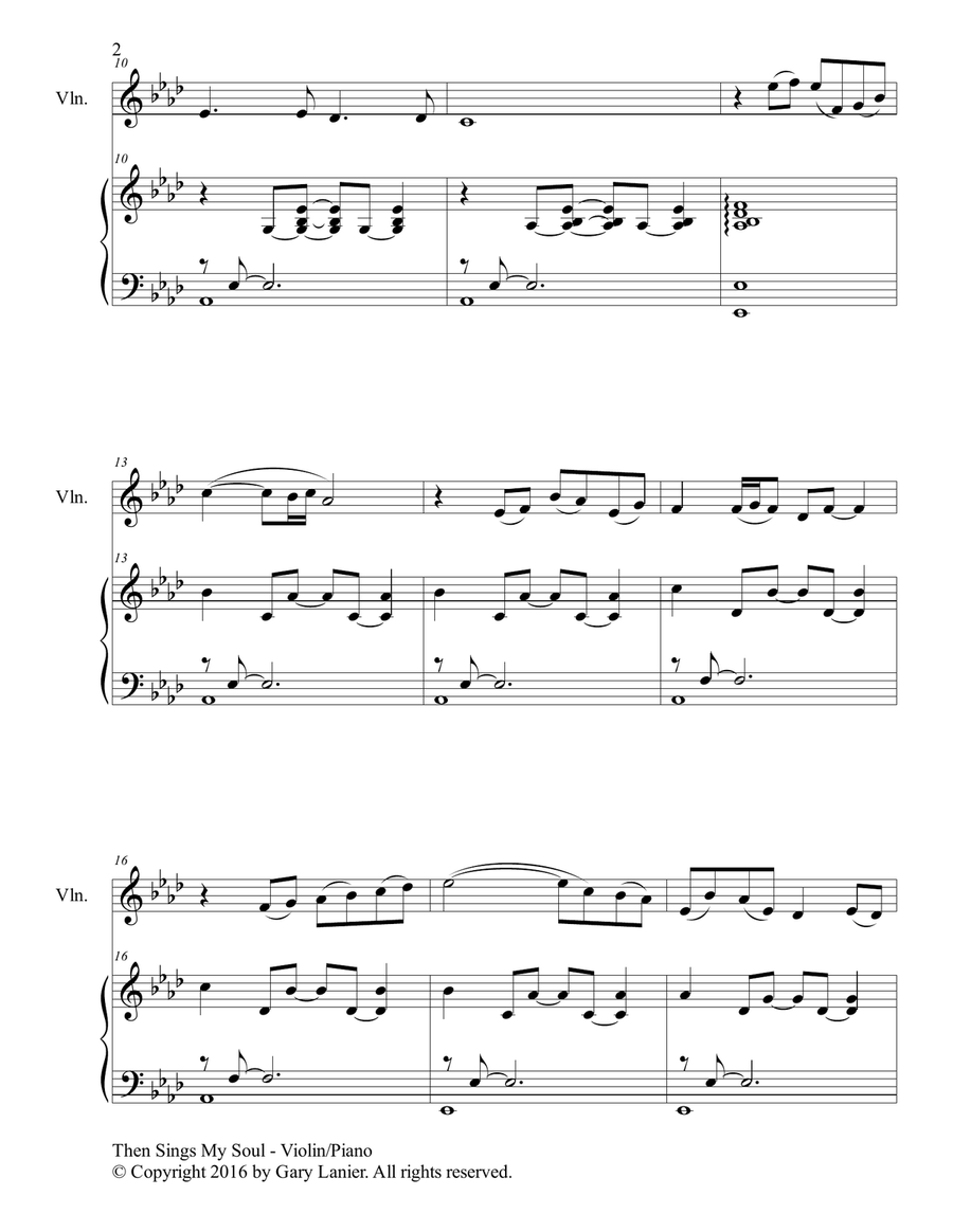 THEN SINGS MY SOUL (For Violin & Piano with Parts) Violin Solo scores gallery preview page 3