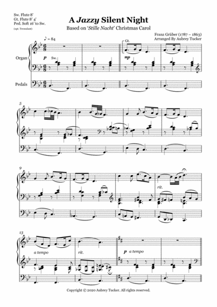Organ: A Jazzy Silent Night based on ‘Stille Nacht’ Christmas Carol - Franz Gruber image number null
