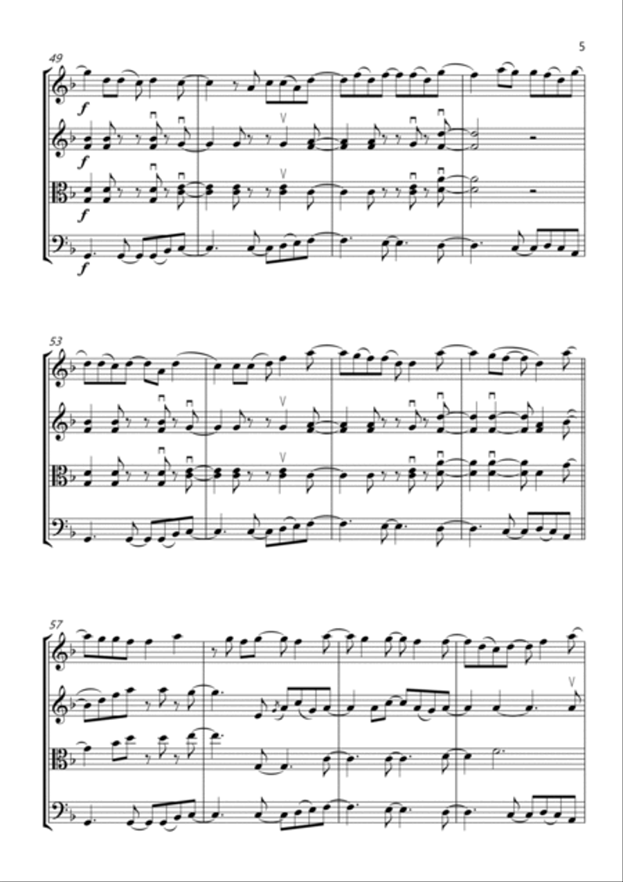 Dancin' In The Moonlight String Quartet scores gallery preview page 5