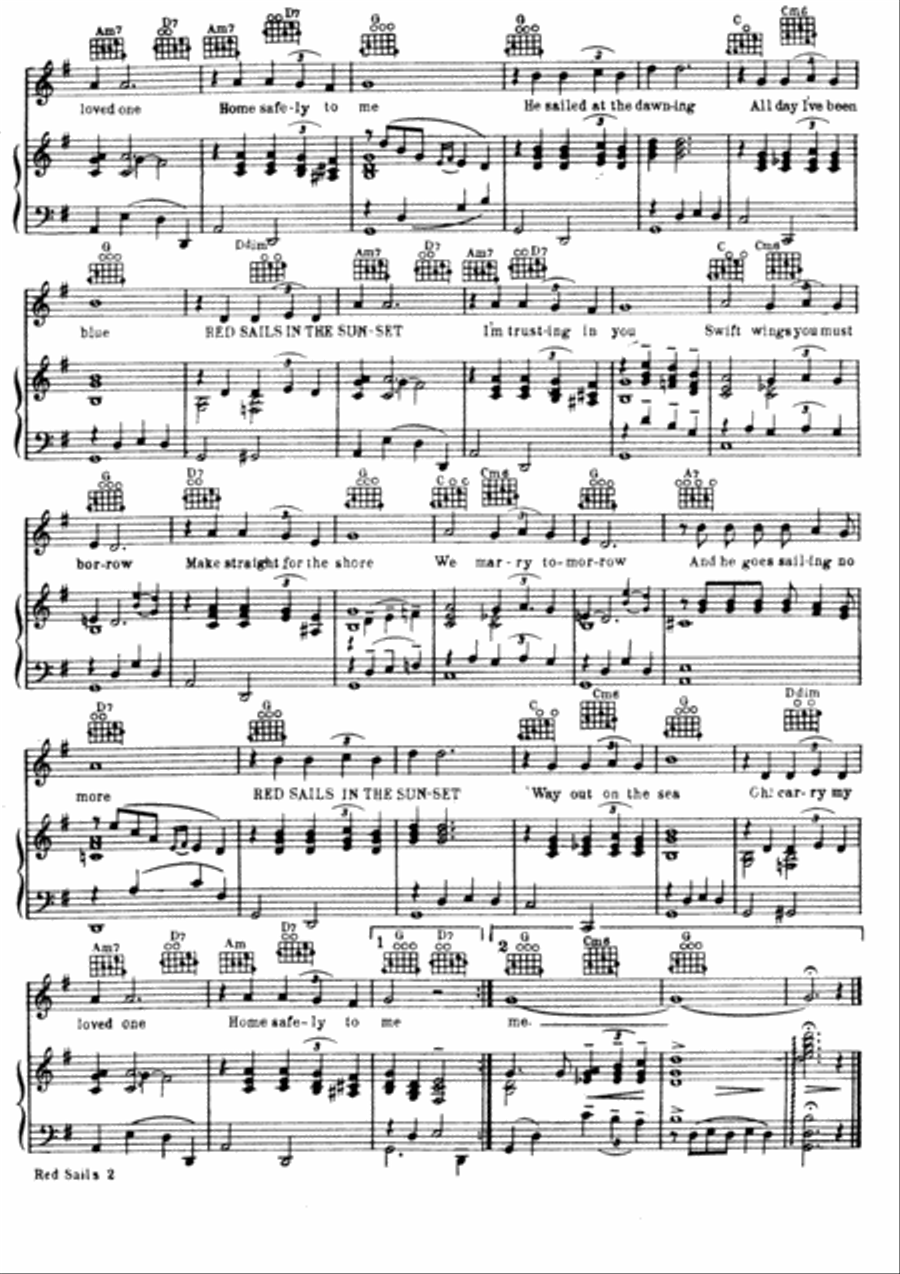 Red Sails In The Sunset Voice scores gallery preview page 3