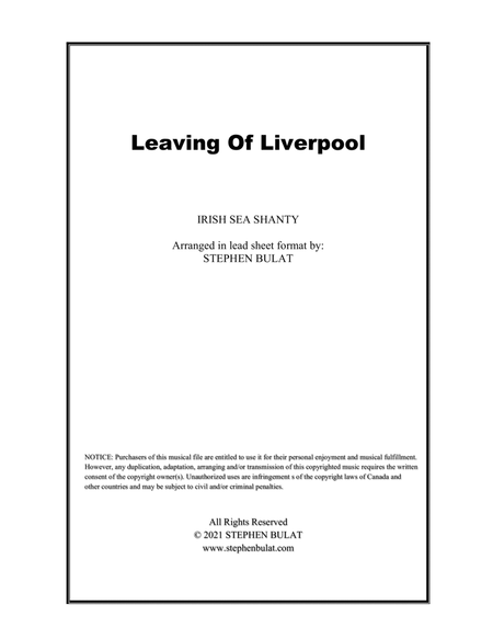 Leaving Of Liverpool (The Dubliners, The Pogues) - Lead sheet (key of G)