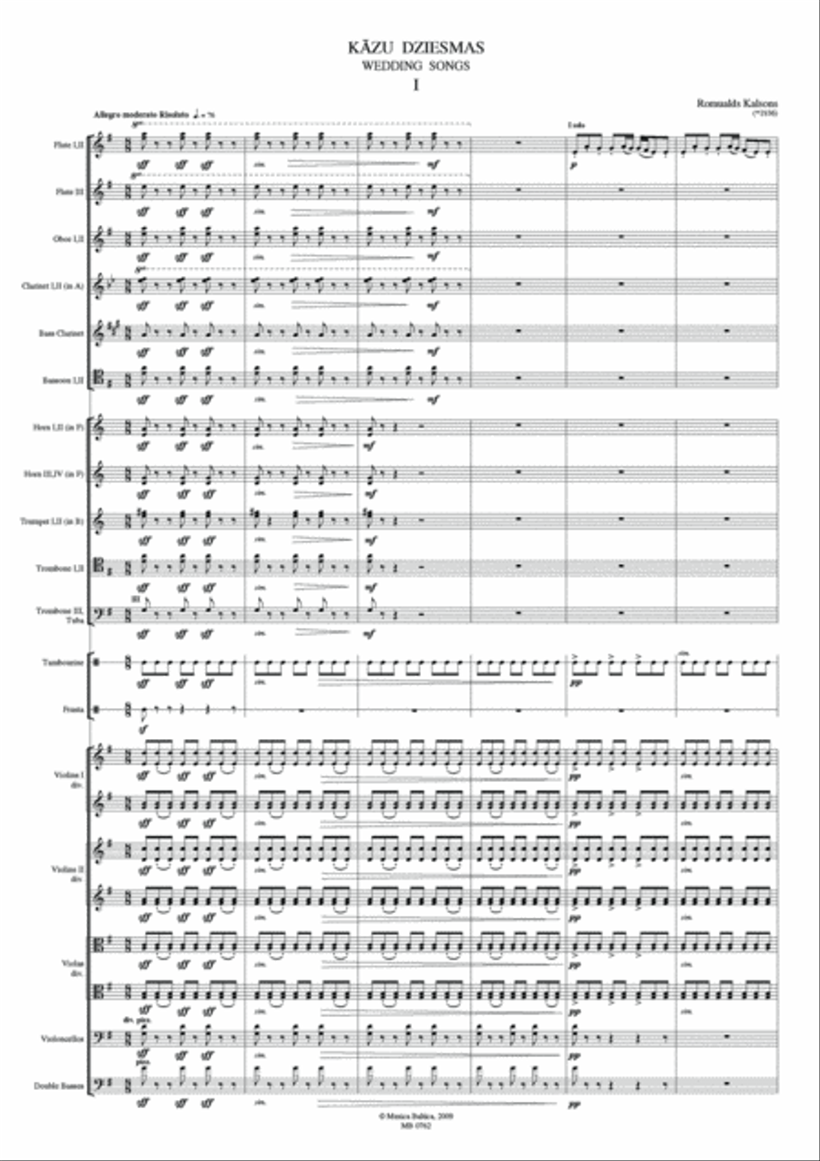 Wedding Songs (Kazu dziesmas) String Orchestra scores gallery preview page 4