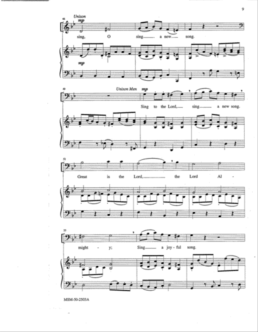 Sing to the Lord a New Song (Choral Score) image number null