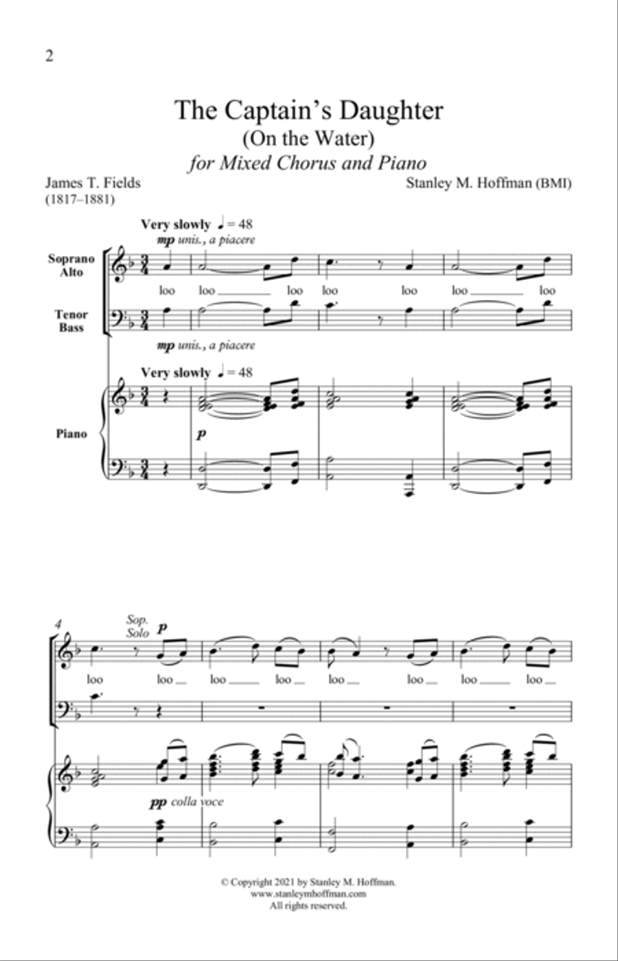 The Captain's Daughter (On the Water) 4-Part scores gallery preview page 2