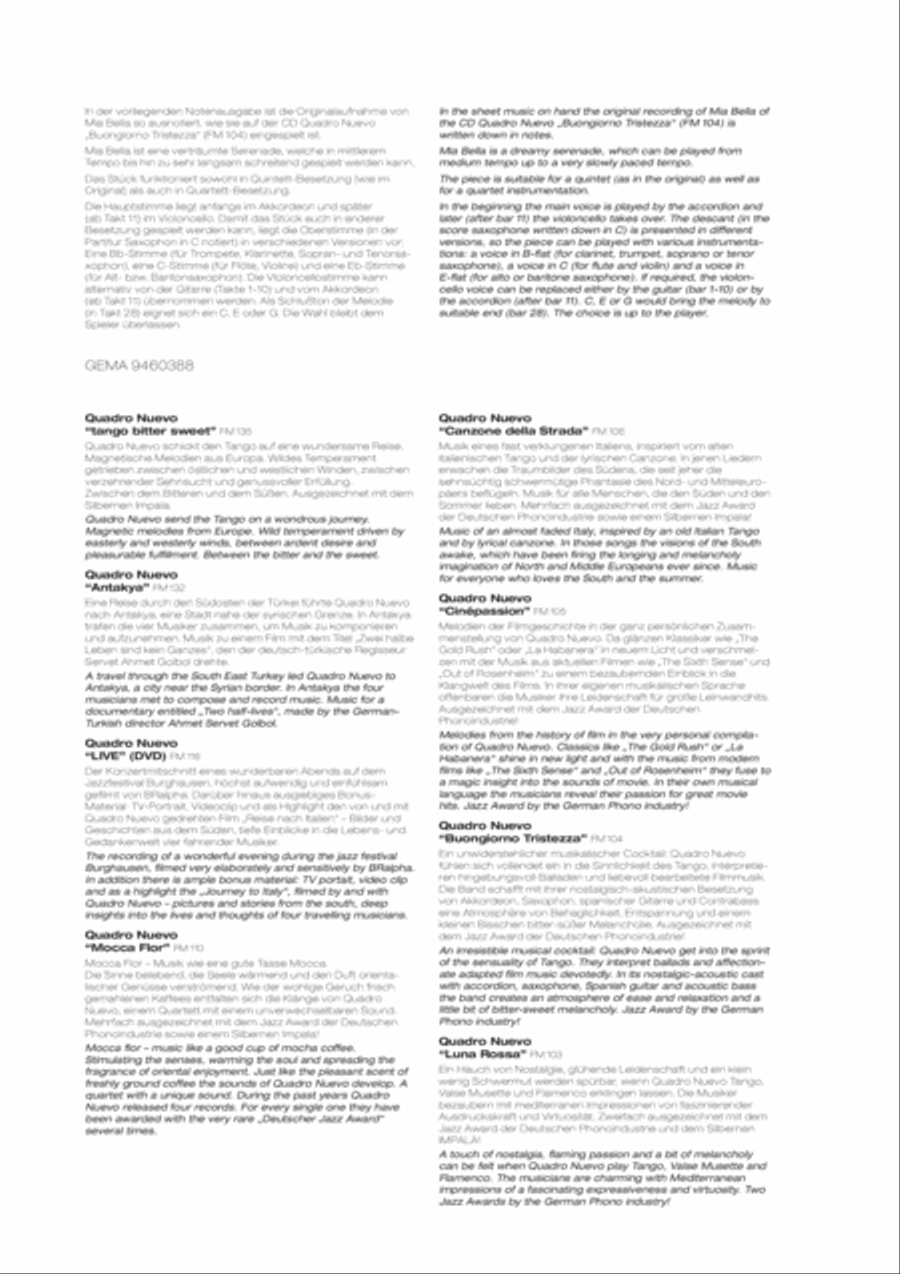 Mia Bella Clarinet scores gallery preview page 2
