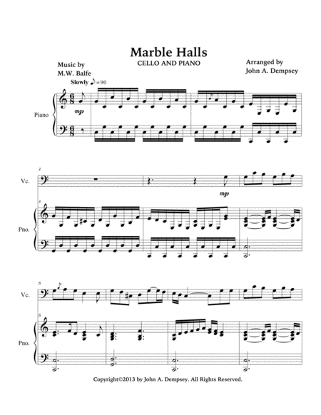 Marble Halls (Cello and Piano) image number null