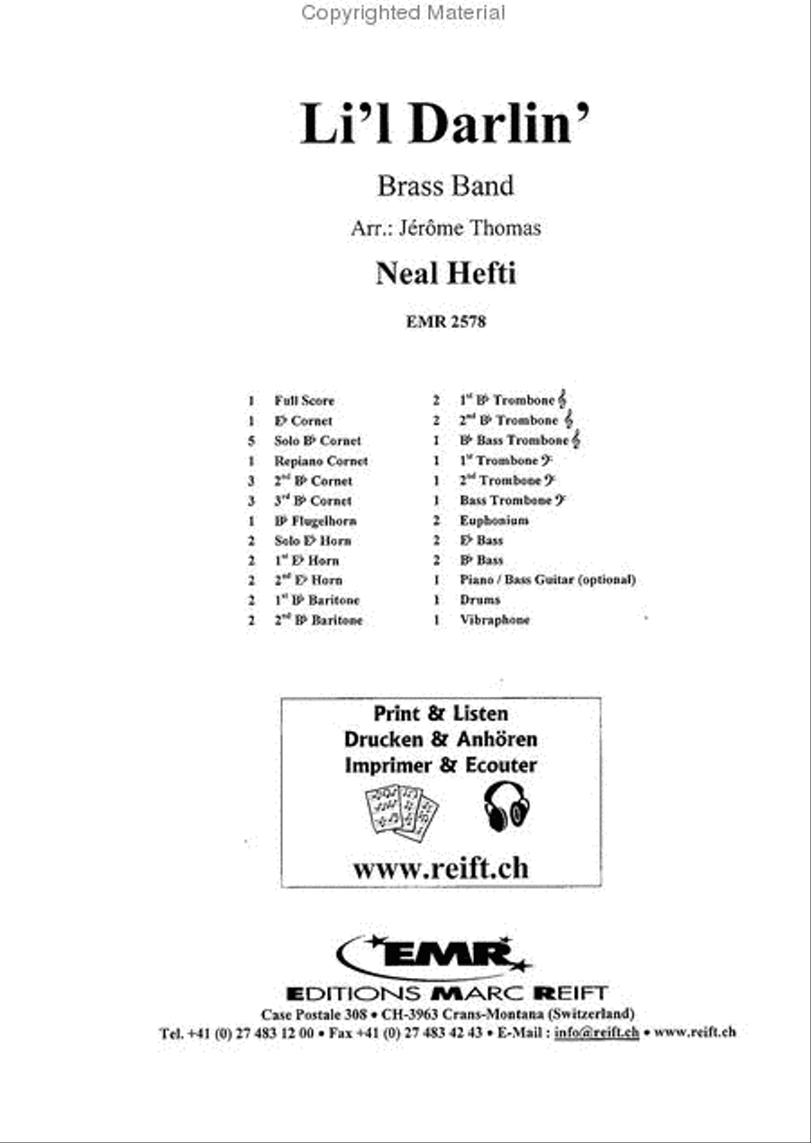 Li'l Darlin' Li'l Darlin' Brass Band scores gallery preview page 2